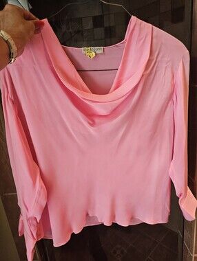 Emilio Pucci Pink Draped Cowl-Neck Blouse